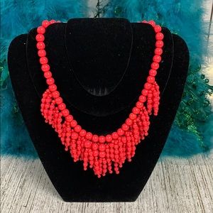 KATE SPADE Red Orange Bubbles Drop Necklace
